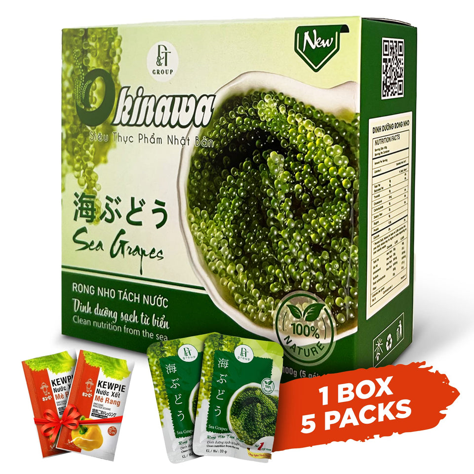 NAMISO Okinawa Organic Sea Grapes pack front view for convenient healthy snacking.