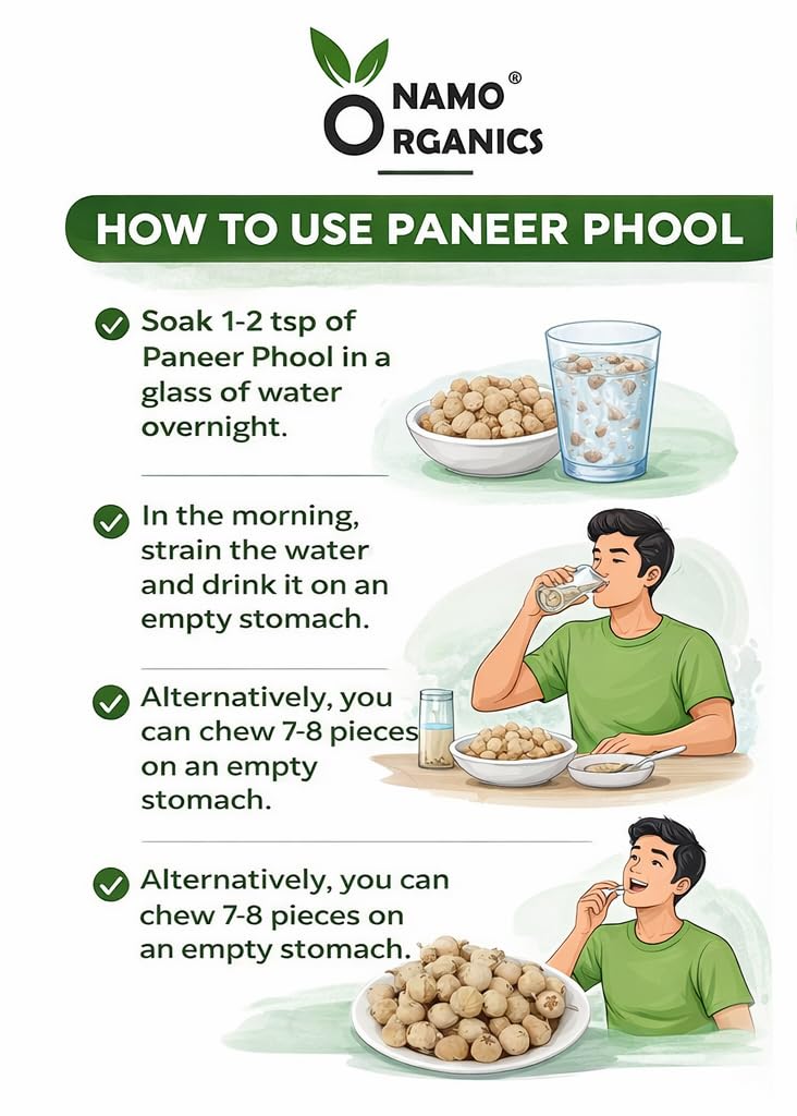 Namo Organics Paneer Dodi Phool bottle closeup highlights aroma and premium packaging