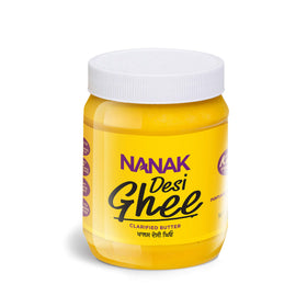 Nanak Desi Ghee packaging label highlights premium quality and paleo certification