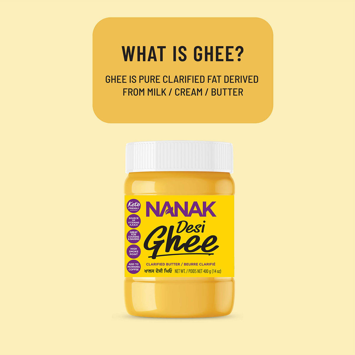 Nanak Desi Ghee paleo-certified clarified butter option.