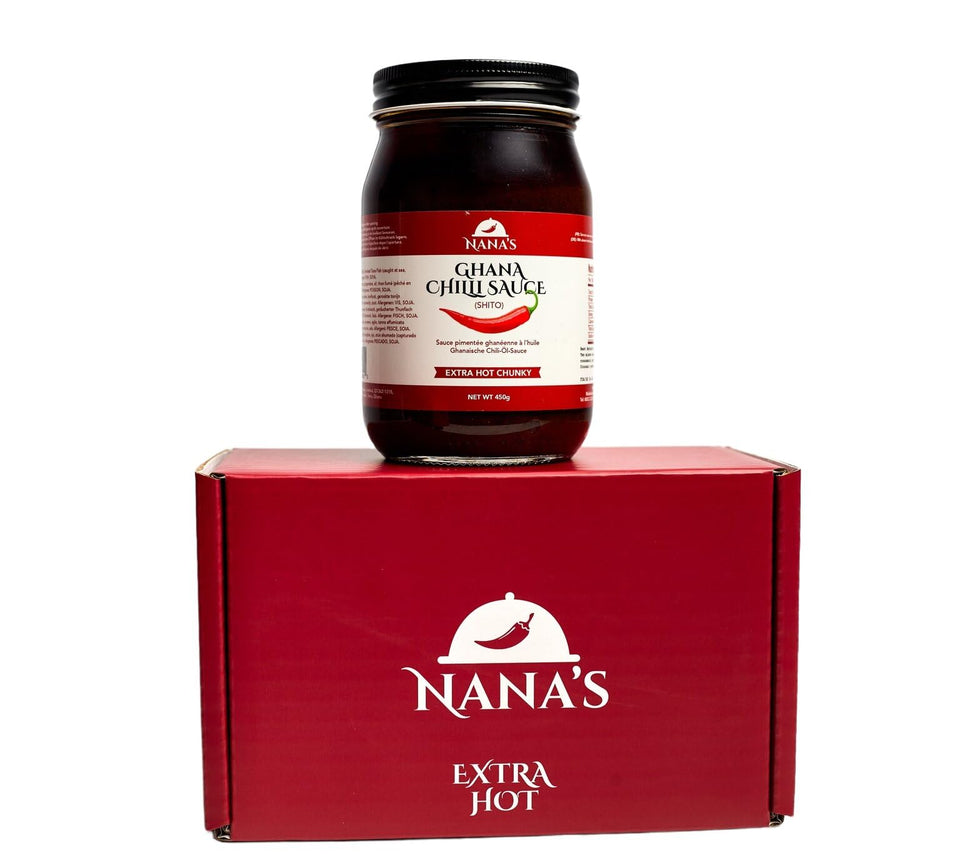 Nanas Kitchen Nana Shito jar front view for bold flavor in meals.