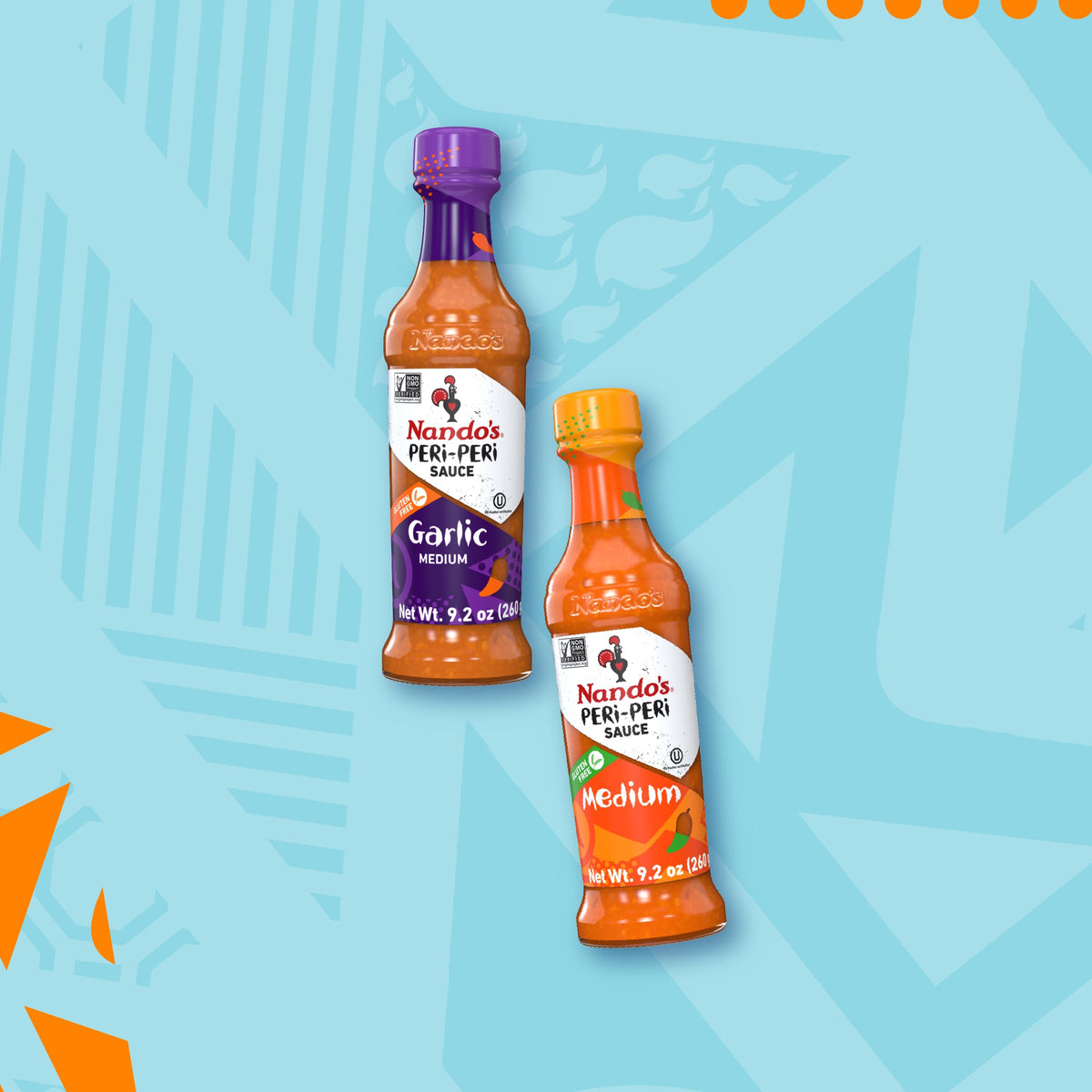 Nando's Peri-Peri medium sauce bottle close-up showing balanced heat.