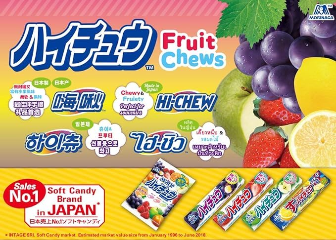 Naniwa Hi Chew Lemon capsule flavor close-up suggesting bursts of lemon taste