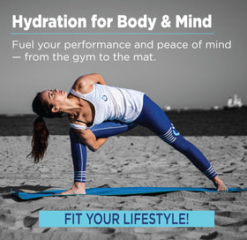 NANO FIT WATER bottle pour action captures refreshing hydration during workouts.