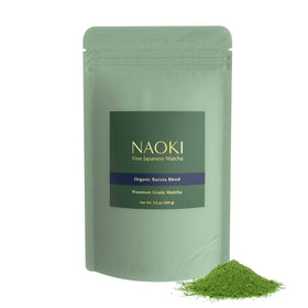 Naoki Matcha Barista Blend 100g packaging highlights value for home use.