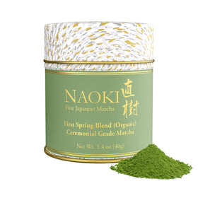 Naoki Matcha ceremonial first spring blend packaging highlights premium organic quality for everyday ritual.
