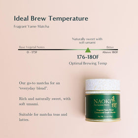 Naoki Matcha Fragrant Yame Blend packaging displayed on shelf for tea lovers.