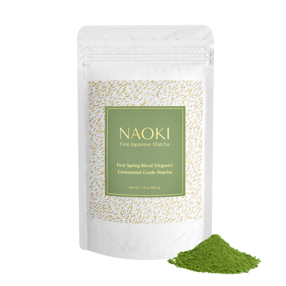 Naoki Matcha organic ceremonial blend in packaging for convenient daily use
