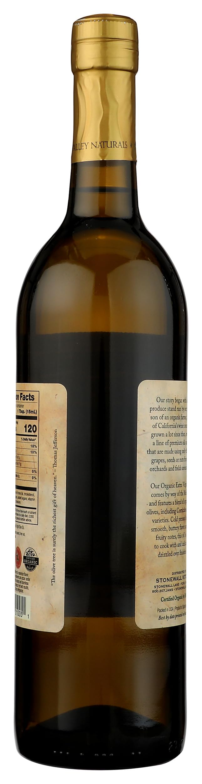 Napa Valley Naturals Organic EVOO pouring shot highlighting smooth, versatile flavor in dressings.