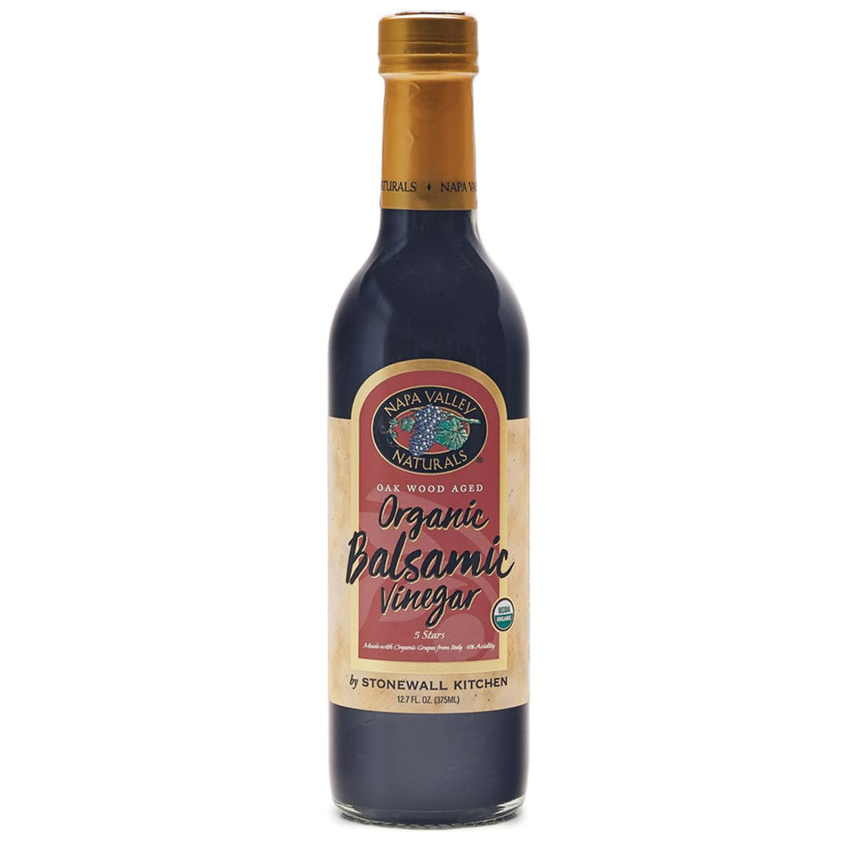 Napa Valley Naturals Organic Balsamic Vinegar bottle, premium packaging for store shelves.