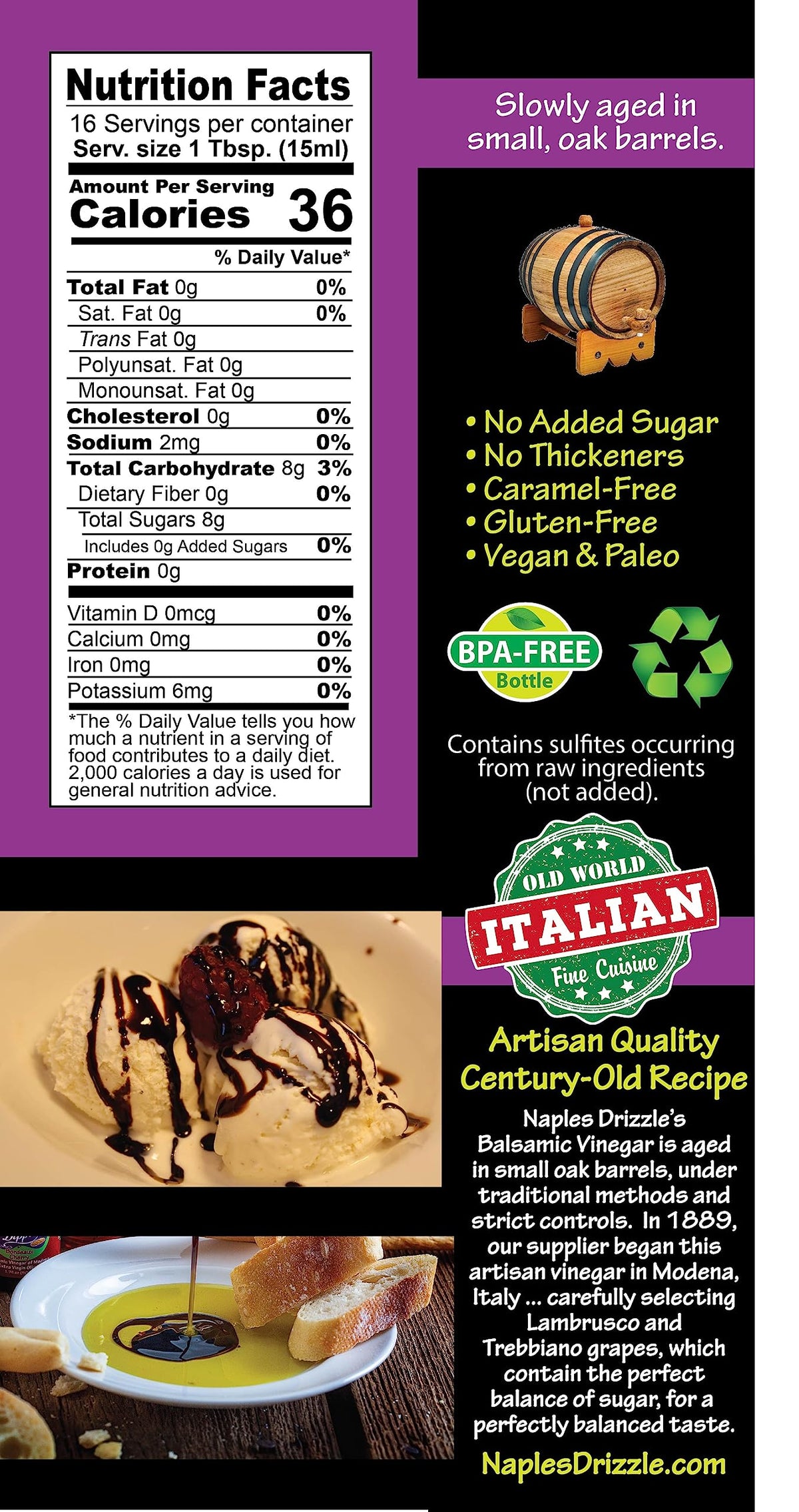 Naples Drizzle FIG reduction pizza-drizzle enriches slices with fig glaze.