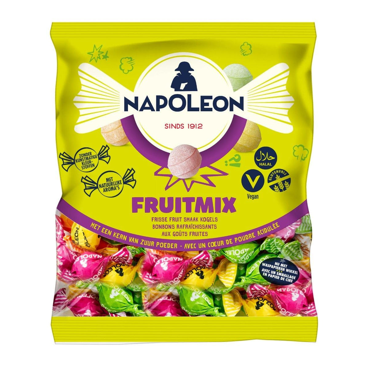 Napoleon Fruitmix orange bonbons in bright shells, ideal for sharing