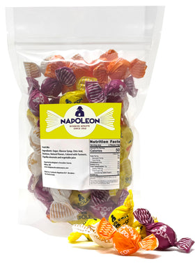 Napoleon Sour Fruit Balls pack showcasing a gluten-free, vegan-friendly treat.