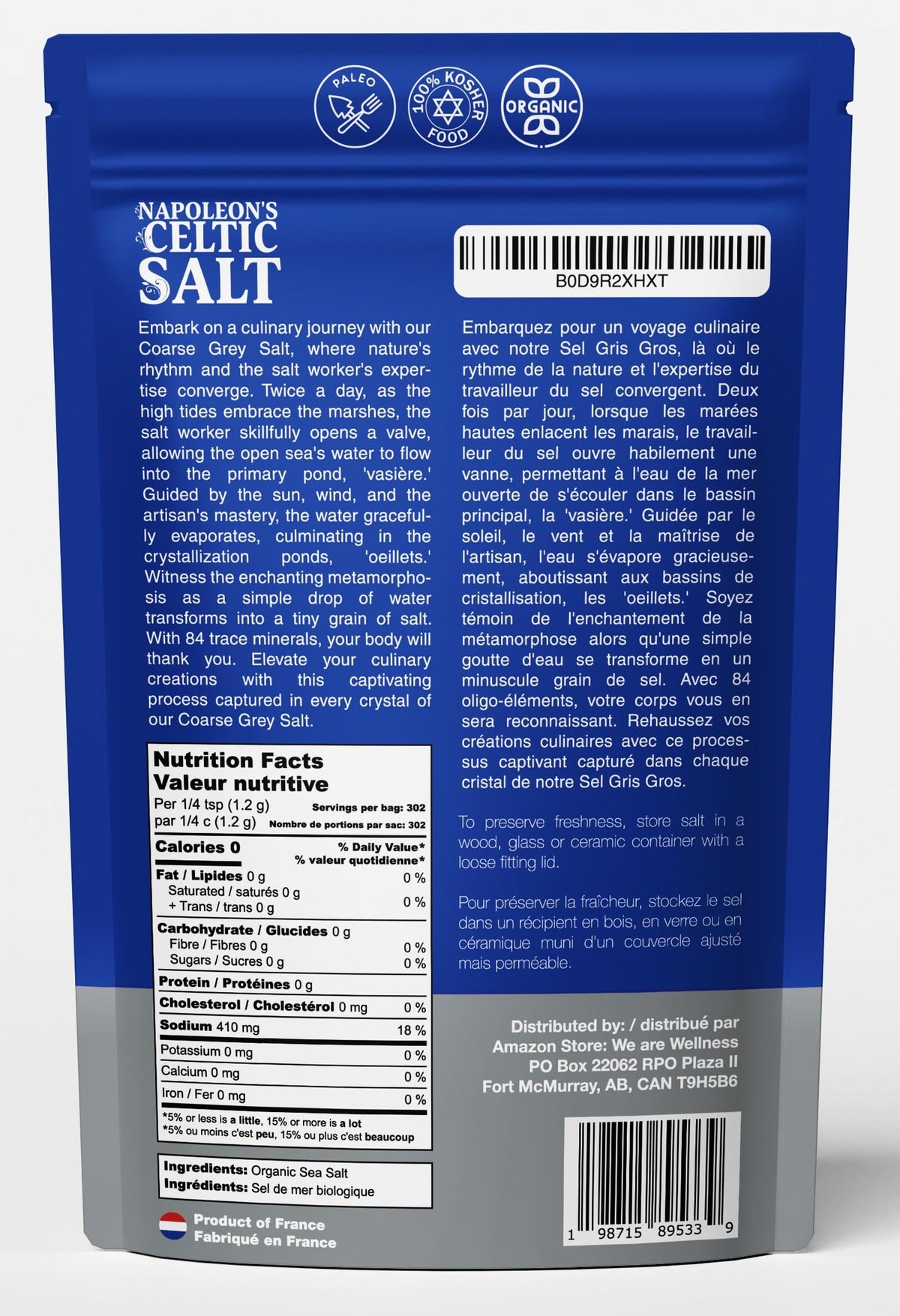 Napoleon's Celtic Salt moist flakes preserving minerals and flavor