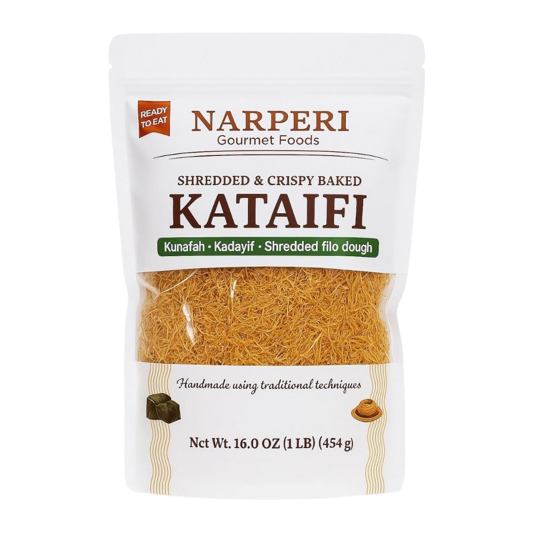 Narperi Kataifi package showing ready-to-use shredded dough for fast desserts