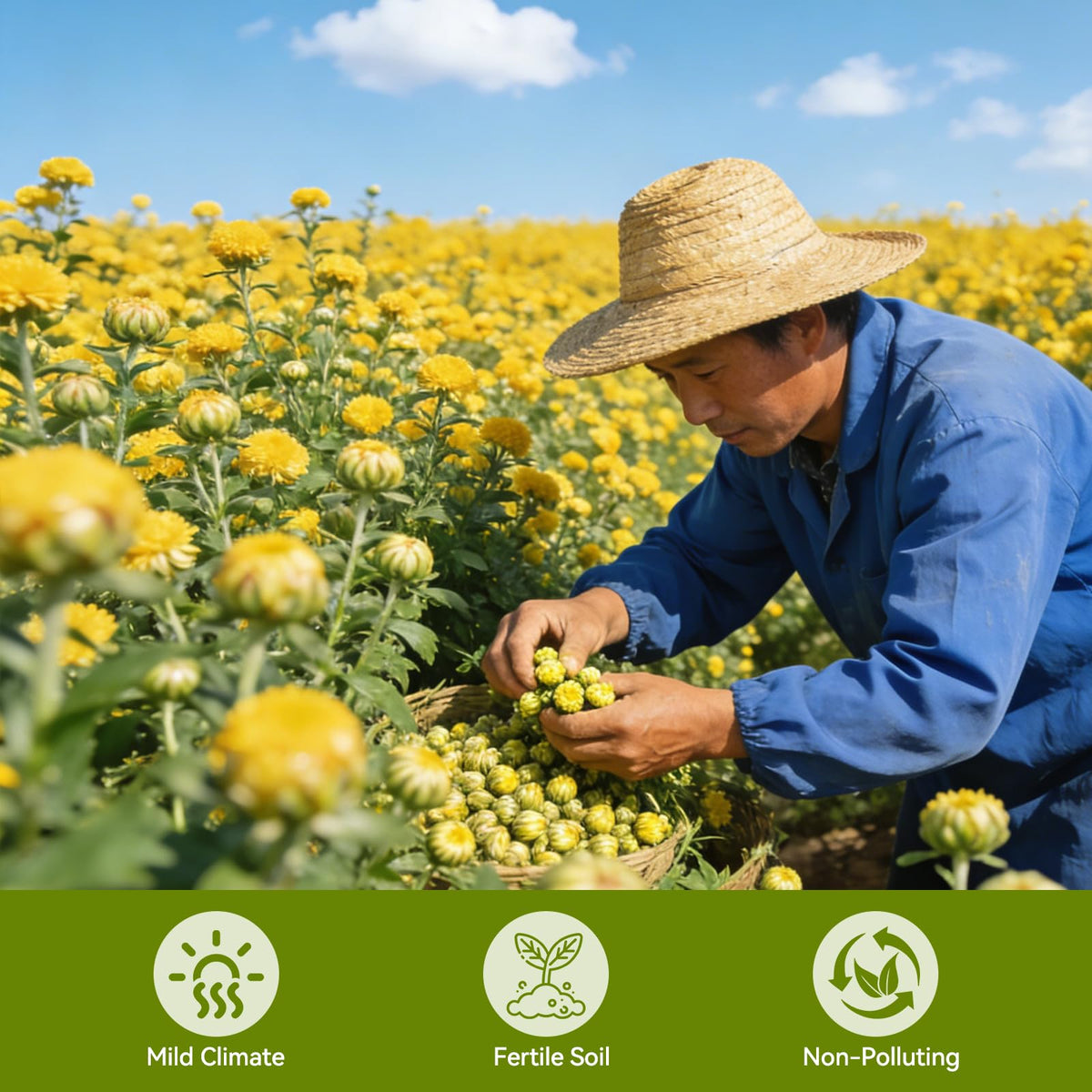 NASLAPH Chrysanthemum Tea drying process preserves aroma and vibrant color.