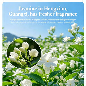 NASLAPH Jasmine Green Tea loose-leaf closeup shows fresh leaves awaiting a fragrant brew.