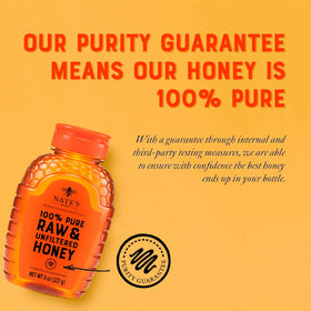 Nate's Honey squeeze bottle enables easy daily drizzle.