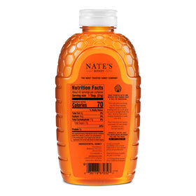 Nate's Honey amber pour closeup showcases rich, unfiltered texture.