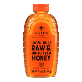 Nate's Honey bottle pour shows smooth flow for coffee or tea