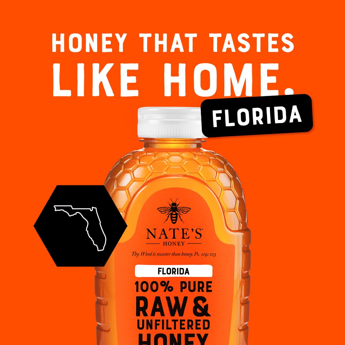 Nate's Honey Florida 32oz squeeze bottle for easy daily sweetness