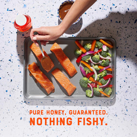 Nate's Honey Florida amber glass jar highlights natural color and purity