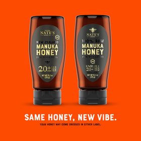 Nate's Manuka honey sourced from pristine New Zealand landscapes.