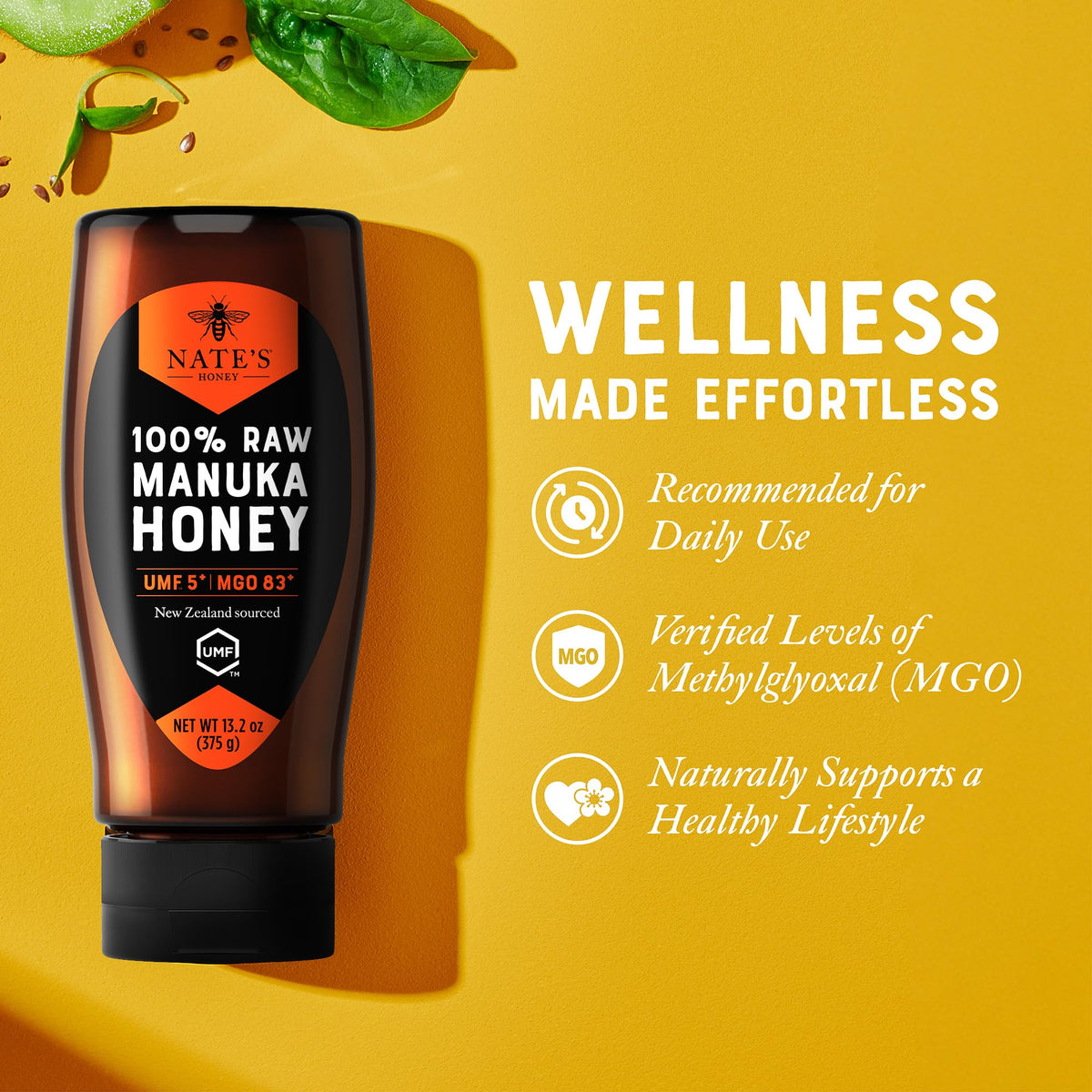 Nate's Manuka label UMF-certified indicating authenticity and potency