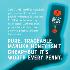 Nate's Manuka squeeze bottle design enables mess-free servings.