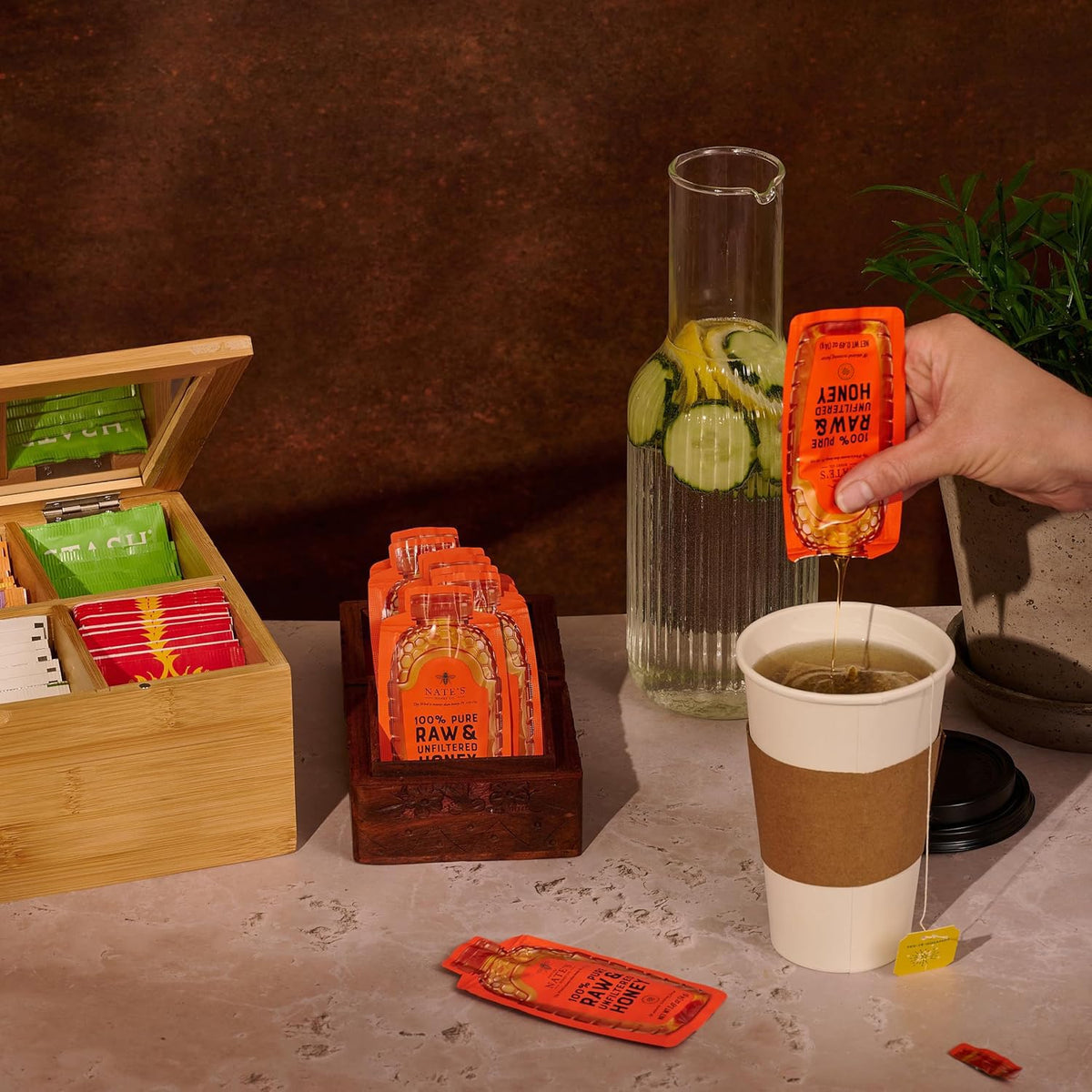 Toast with Nate's Honey Minis drizzle for a quick breakfast enhancement.
