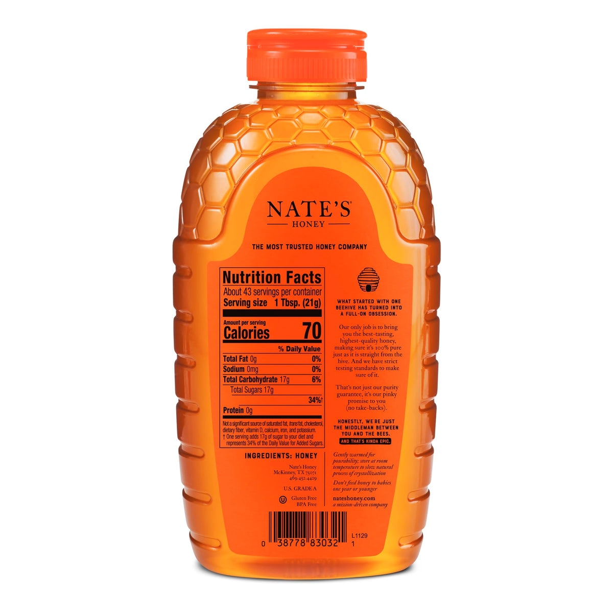 Nate's Honey oatmeal topping adds natural sweetness