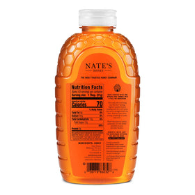 Nate's Honey Texas Raw bottle with an award badge signaling trusted quality
