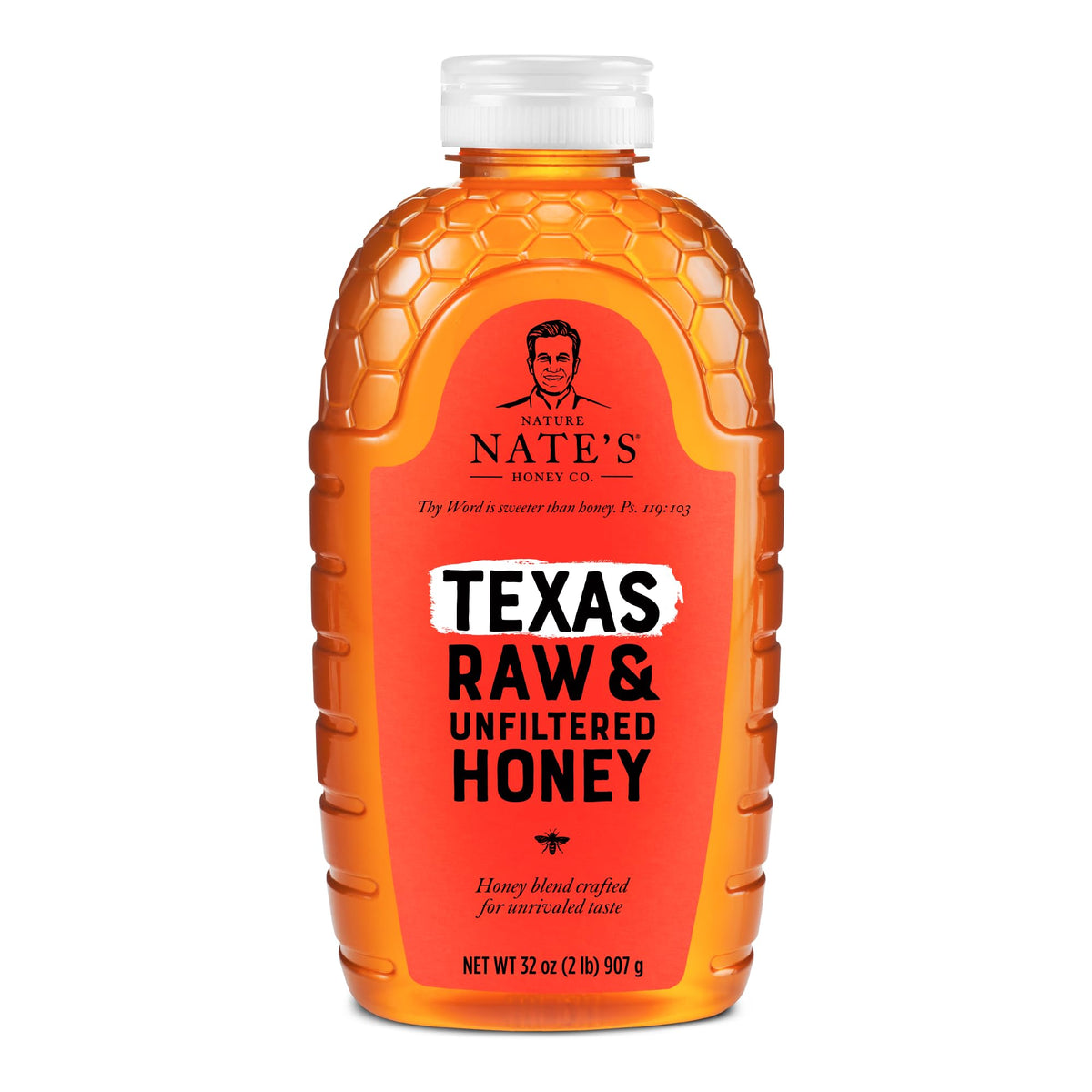Nate's Honey Texas Raw bottle in a smoothie to boost flavor naturally