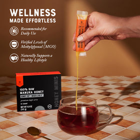 Nate's Manuka Minis drizzle-ready packet ideal for breakfast toppings.