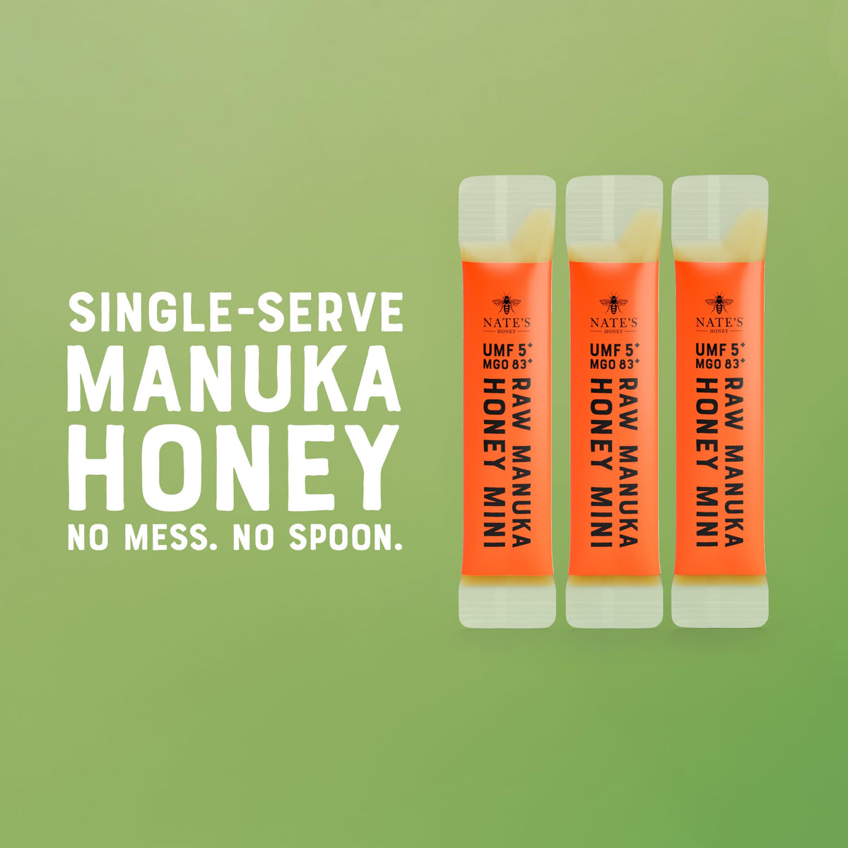 Nate's Manuka Honey Minis drizzle on tea for simple flavor enhancement.