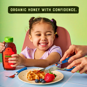 Nate's Honey label close-up shows raw, unfiltered quality