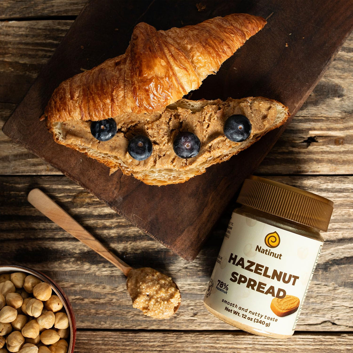 Natinut hazelnut paste incorporated into baking batter for nutty depth