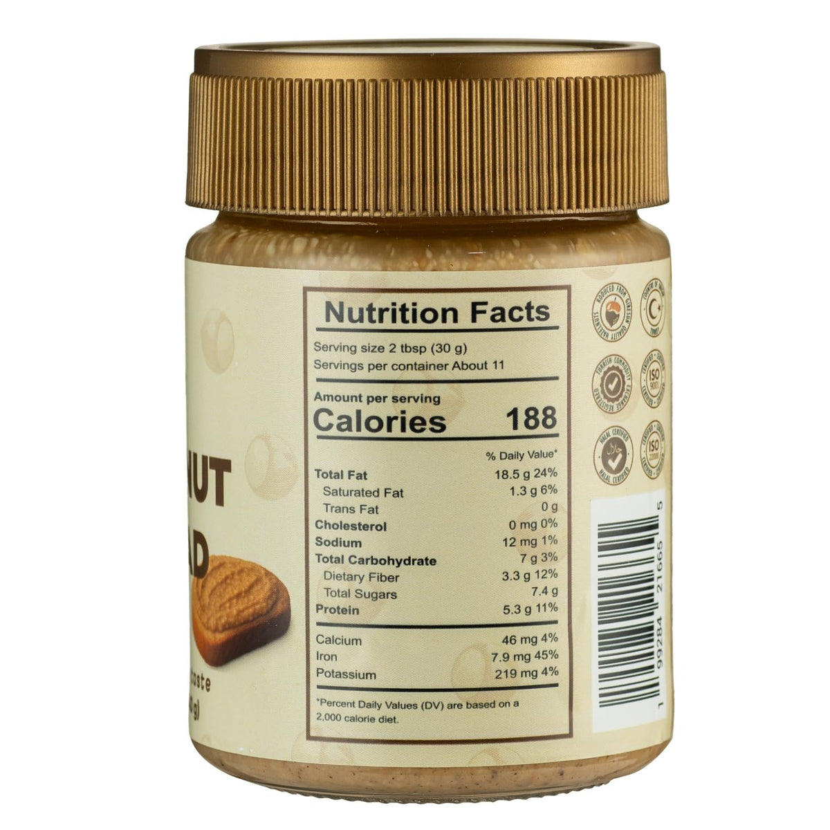 Spoonful of Natinut hazelnut paste as a breakfast spread