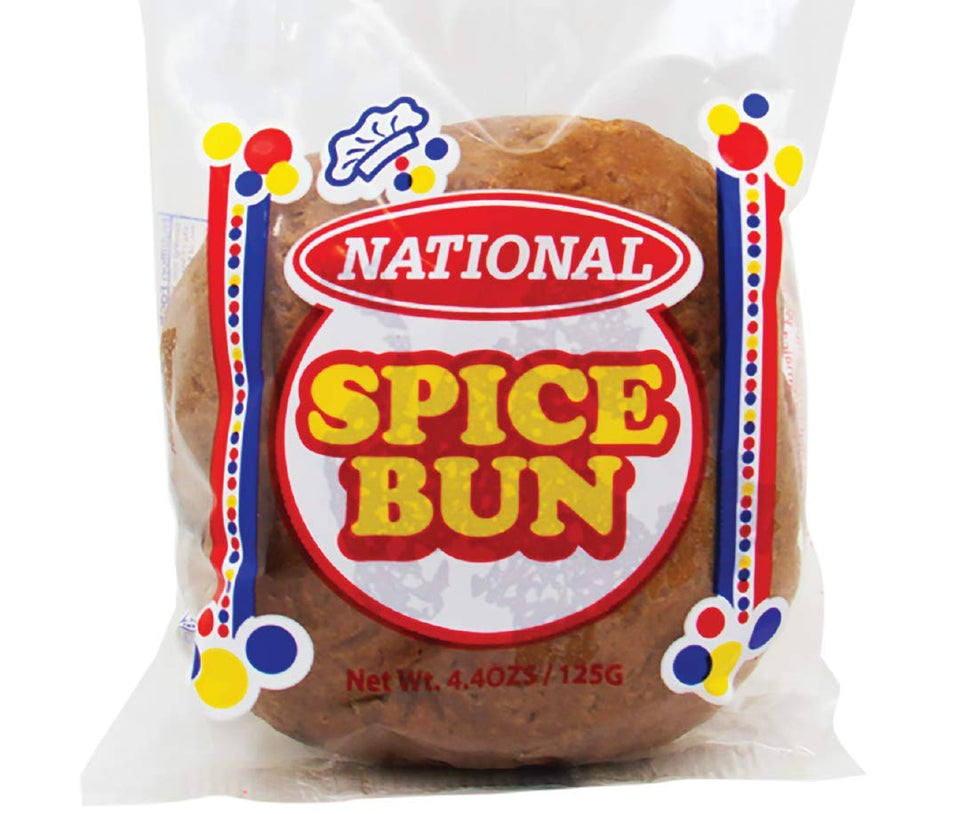 National Bakery Jamaican Spice Bun pack of 6, fragrant spice fruit bun for tea time