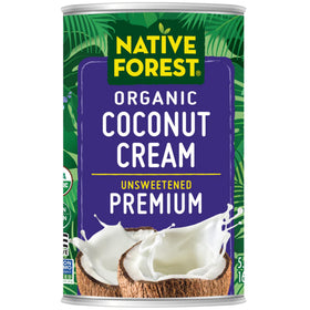 Native Forest coconut cream packshot, showcasing organic, dairy-free richness for sauces and desserts.