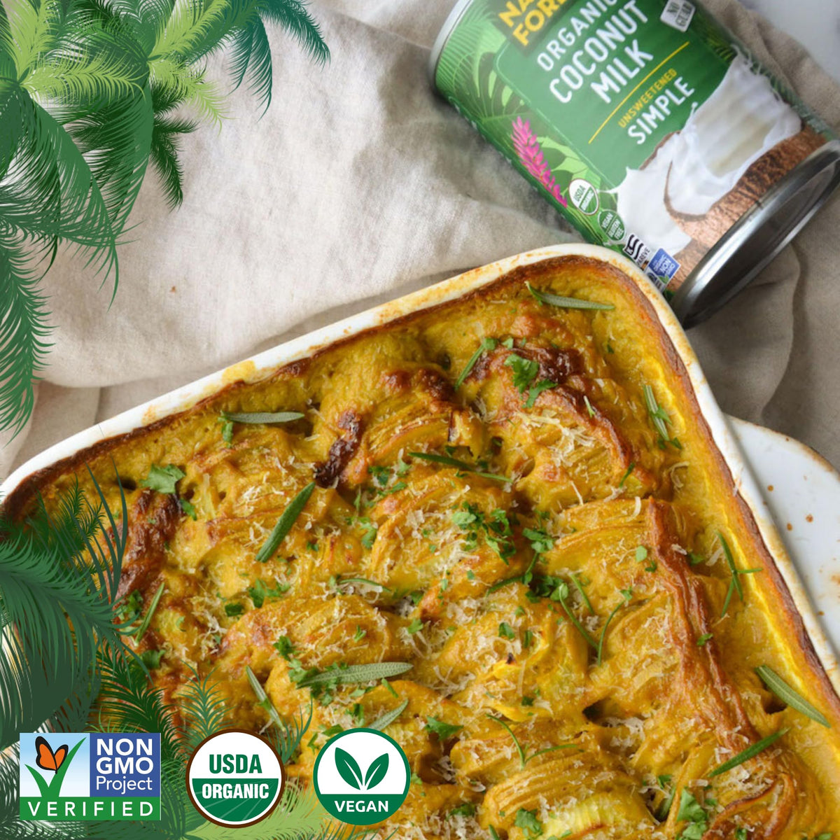 Native Forest coconut milk can close-up, ideal for curries and creamy sauces.