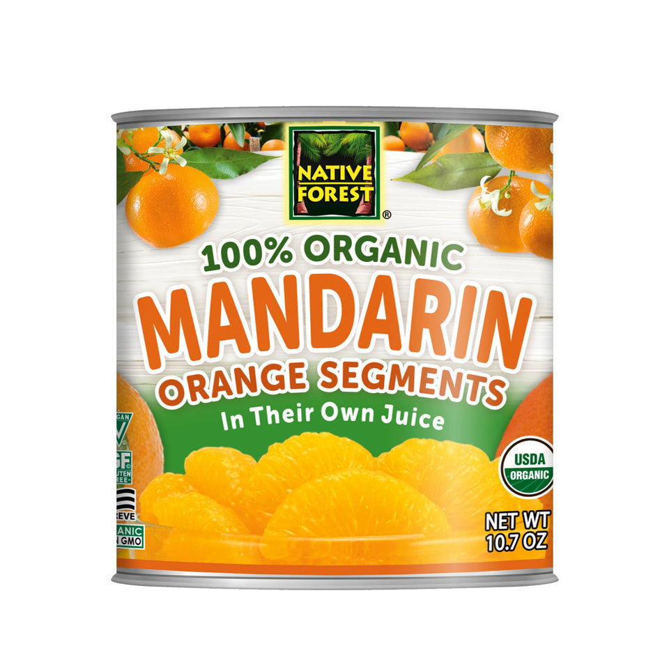 Native Forest mandarin oranges canned segments ready to eat as a quick snack.
