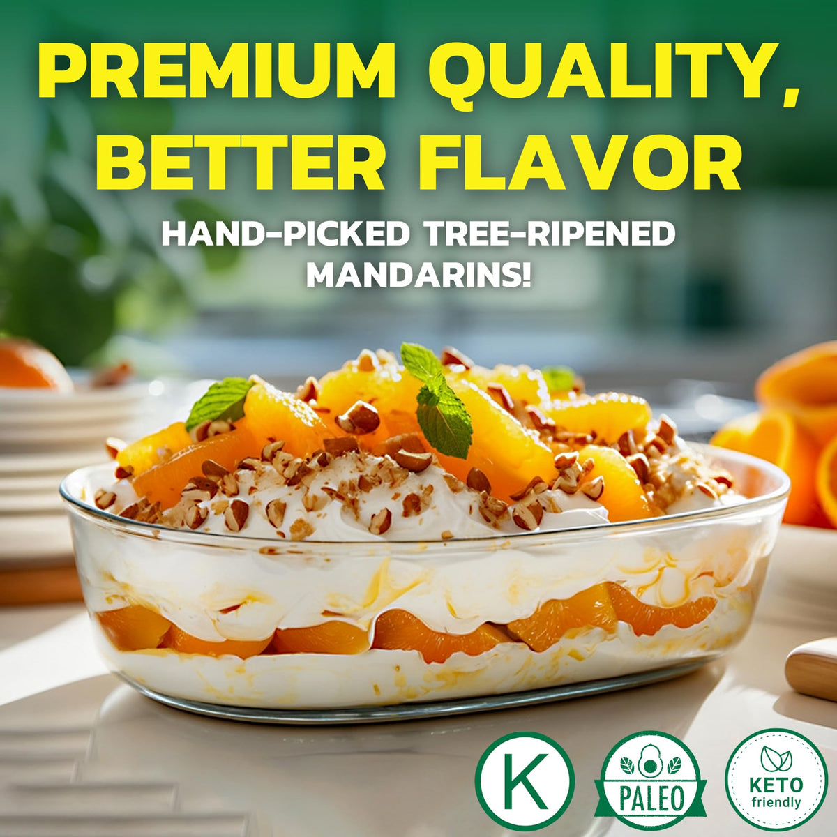 Native Forest mandarin oranges vegan-friendly option for plant-based meals.