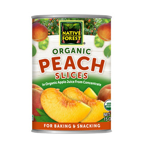Native Forest organic peach slices in juice ready to enjoy straight from the can