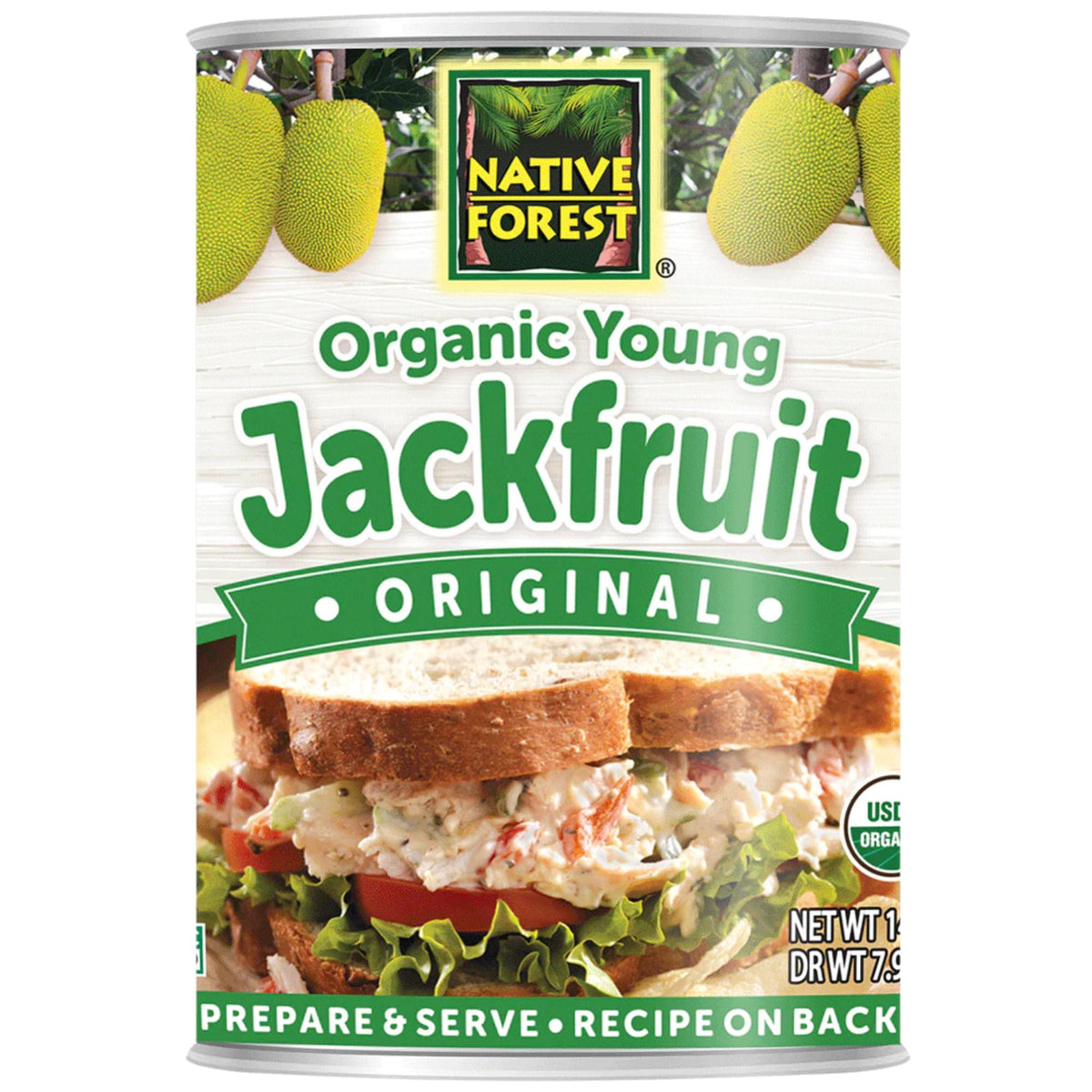 Native Forest Organic Young Jackfruit pack of 6 shown on shelf for meal prep versatility.