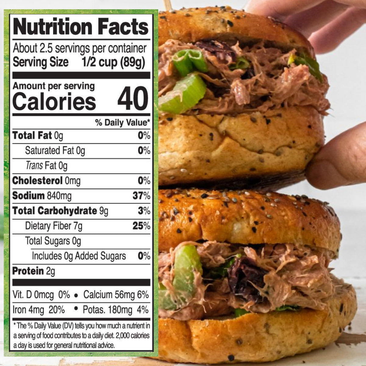 Shredded texture showcases meaty pull for vegan dishes.