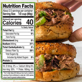 Shredded texture showcases meaty pull for vegan dishes.