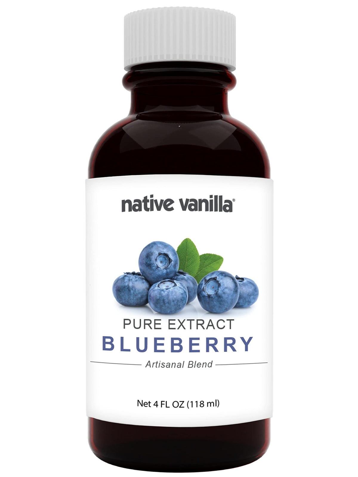 Native Vanilla Blueberry Extract bottle boosts flavor in baking and desserts.