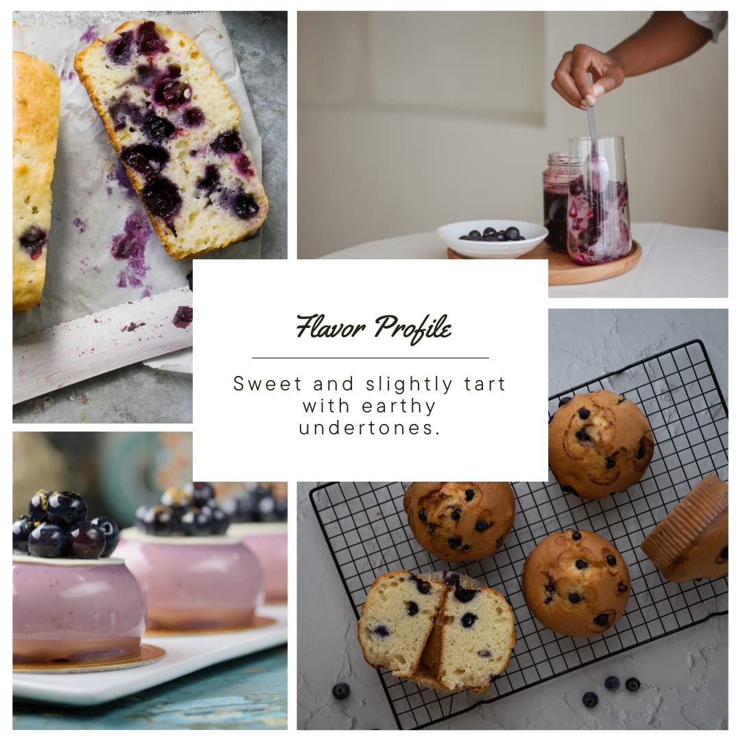 Native Vanilla Blueberry Extract pour shows easy measurement for precise recipes.