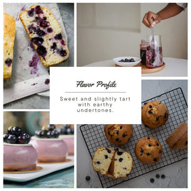 Native Vanilla Blueberry Extract pour shows easy measurement for precise recipes.